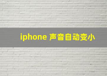 iphone 声音自动变小